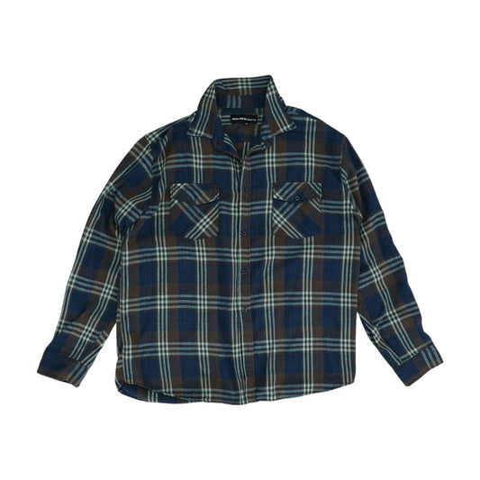 Blue Plaid Flannel Button Down