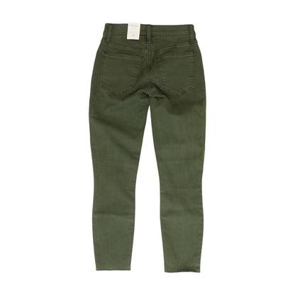 Green Solid Mid Rise Skinny Leg Jeans