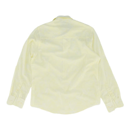 Neon Yellow Paisley Long Sleeve Button Down