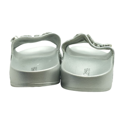 Silver Casual Slide Sandals