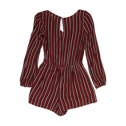 Maroon Striped Romper