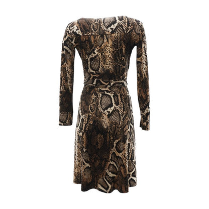 Brown Animal Midi Dress