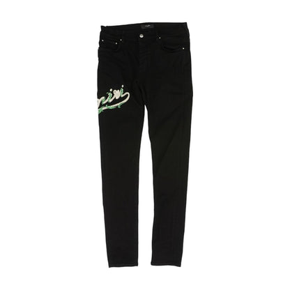 Baroque Vine Logo Black Regular Jeans