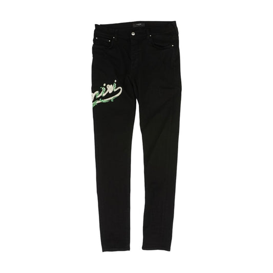 Baroque Vine Logo Black Regular Jeans