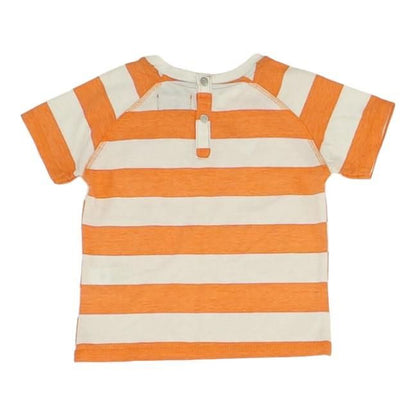 Orange Striped Crewneck T-Shirt