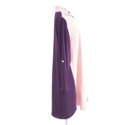 Purple Color Block Midi Dress