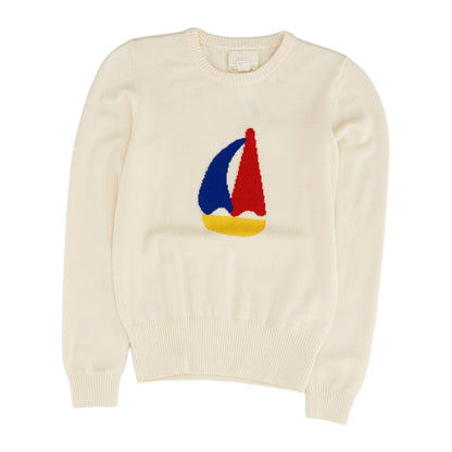 Beige Graphic Crewneck Sweater