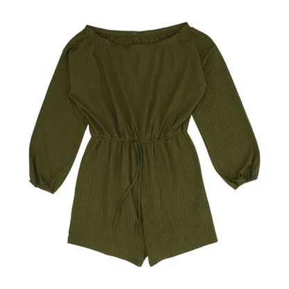 Olive Striped Romper