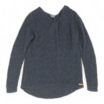 Navy Solid V-Neck Sweater
