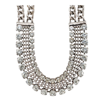 Silver Tone Zoey Crystal Choker Necklace
