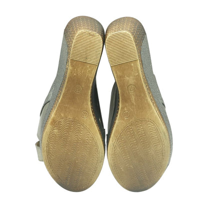 Silver Wedged Sandals