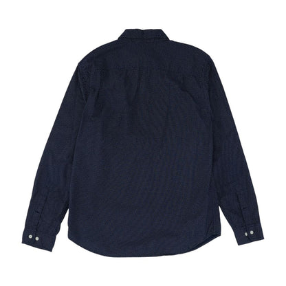 Navy Polka Dot Long Sleeve Button Down