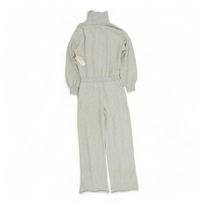 Gray Solid Funnel Neck Jumpsuit