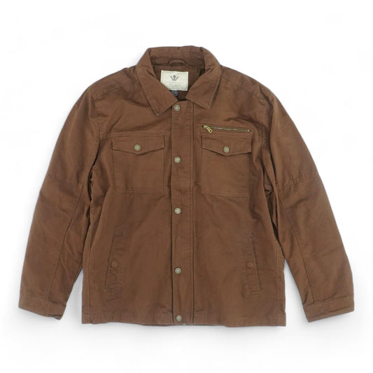 Brown Solid Denim Coat