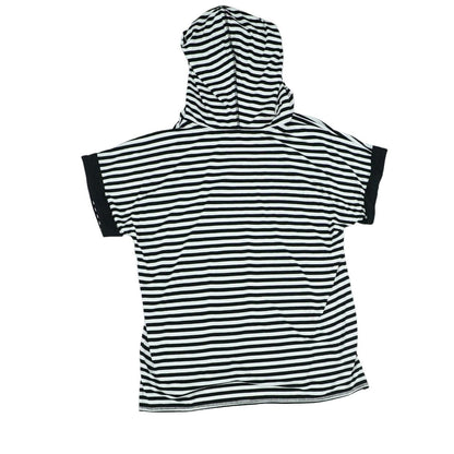Black Striped Short Sleeve Blouse
