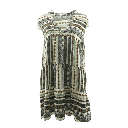 White Ikat Mini Dress