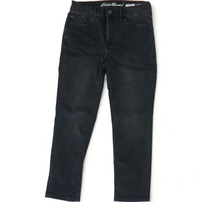Charcoal Solid High Rise Straight Leg Jeans