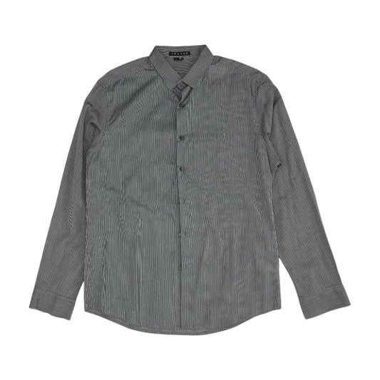 Gray Striped Long Sleeve Button Down