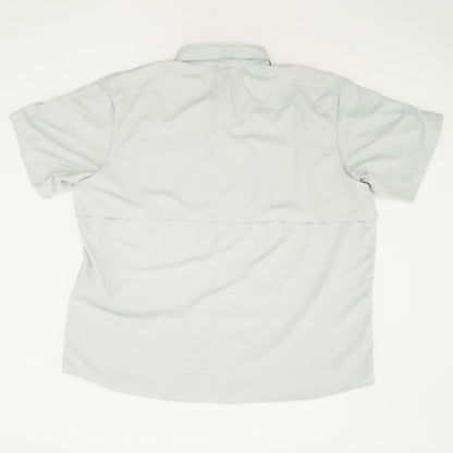 Gray Solid Short Sleeve Button Down