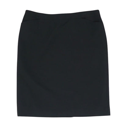 Black Solid Midi Skirt