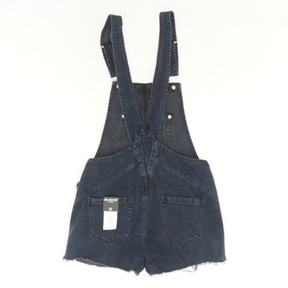 Navy Solid Overalls Shorts