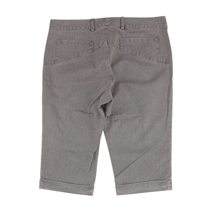 Gray Solid Capri Pants