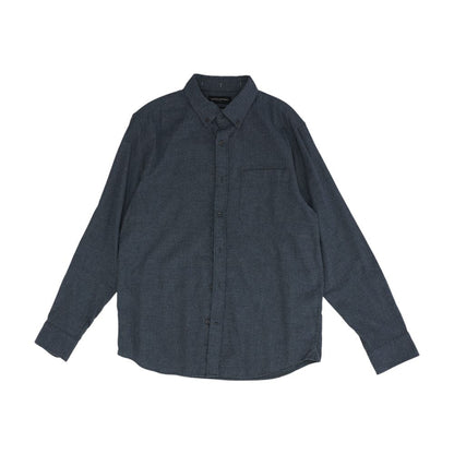 Gray Solid Long Sleeve Button Down