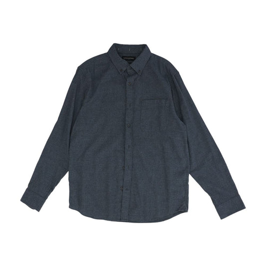 Gray Solid Long Sleeve Button Down