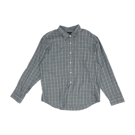 Gray Plaid Long Sleeve Button Down