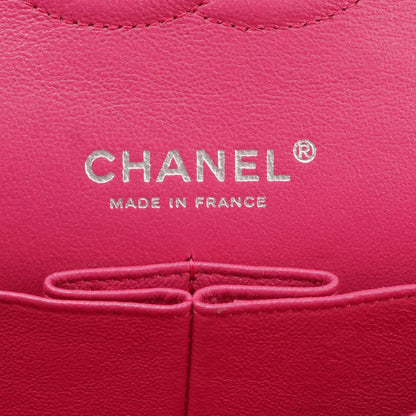 Pink Medium Classic Double Flap Quilted Shoulder Bag in Lambskin