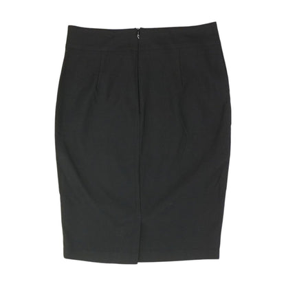 Black Solid Midi Skirt