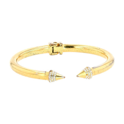 Gold Tone Mini Titan Crystal Hinged Bracelet