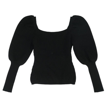 Black Solid V-Neck Sweater