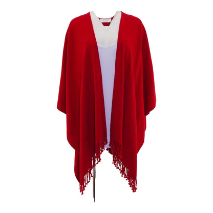 Red Solid Cape Sweater