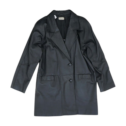 Black Solid Leather Jacket