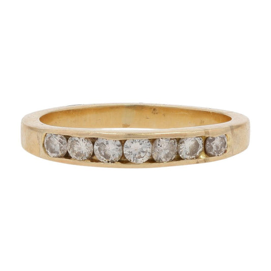 .75 Ct 10K Gold Channel Set Round Diamond Band
