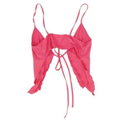 Pink Solid Mini Skirt Set