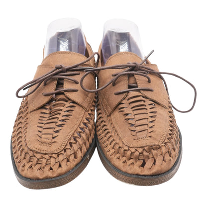 Brown Synthetic Lace Up Shoes