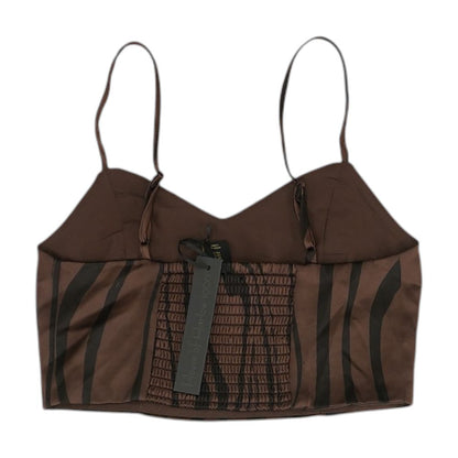 Brown Animal Cropped Blouse