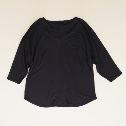 Navy Solid 3/4 Sleeve Blouse