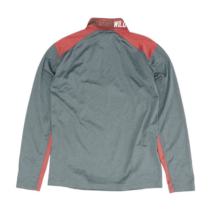 Gray Minnesota Wild Color Block 1/4 Zip Pullover