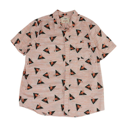 Pink Animal Short Sleeve Button Down