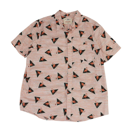 Pink Animal Short Sleeve Button Down