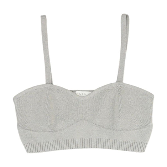 Gray Cropped Knit Top