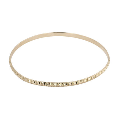 14K Gold Engraved Bangle Bracelet