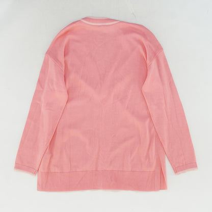 Pink Solid Cardigan Sweater