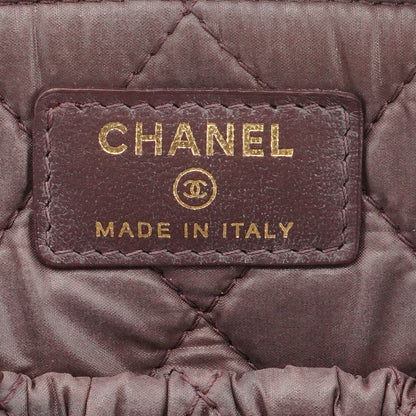 Black Classic Quilted Caviar Leather Cosmetic Pouch