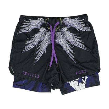Black Graphic Active Shorts