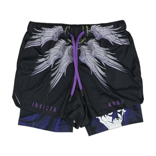 Black Graphic Active Shorts