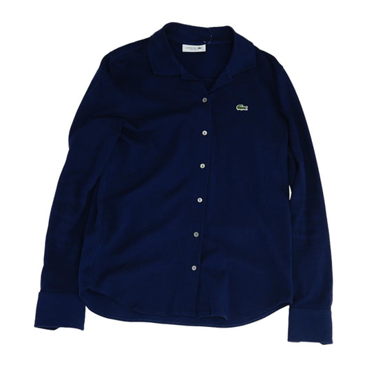 Navy Solid Polo Knit Top